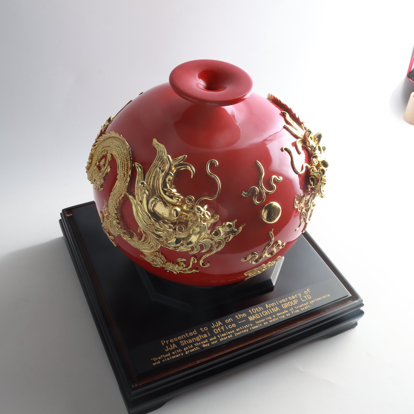 Gold dragon relief detail
