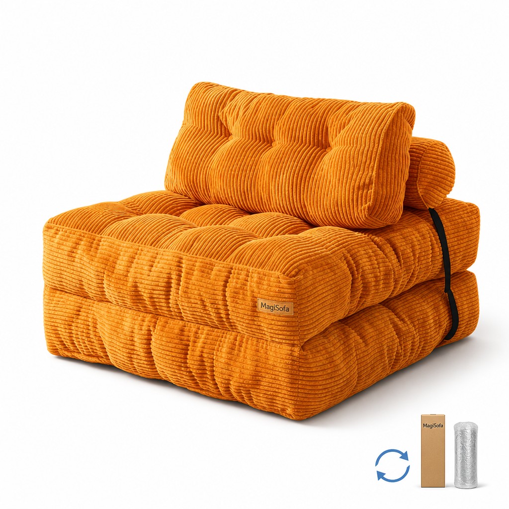 Compressed fabric sofa